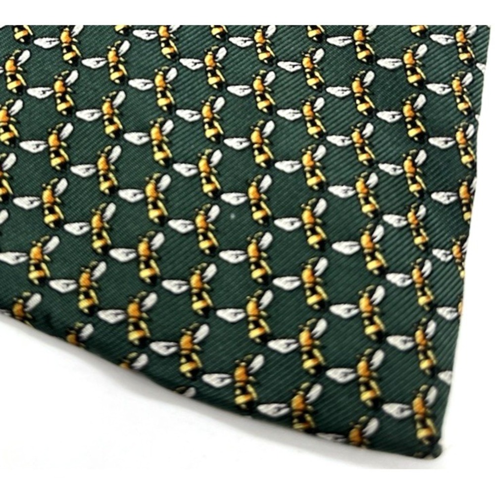 Museum Artifacts Necktie Tie Honey BUMBLE BEE Print Design Silk Vintage Preppy